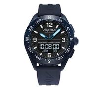 ALPINA Orologio analogico digitale al quarzo svizzero da uomo con cinturino in caucciù AL-283LBN5NAQ6, Blu, casual