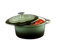 alpina Padella in ghisa con coperchio - Padella Ø 24 cm - Per tutte le fonti di calore - Verde