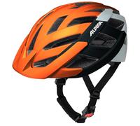 ALPINA PANOMA 3.0, Ora-Nero-Bianco Lucido, 52-57 cm, casco da bici da turismo ottimamente ventilato con luce LED opzionale per adulti
