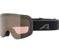 ALPINA PENKEN Q-LITE - Maschera da sci OTG specchiata, con contrasto potenziato e polarizzata, protezione UV per adulti, black matt