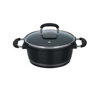 alpina Padella - Ø 20 cm - 2,2 L - Padella - Casseruola - Tutte le fonti di calore - con coperchio - Lavabile in lavastoviglie - Nero
