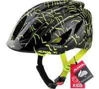 ALPINA Pico, Casco da Bicicletta Unisex Bambino, Black-Neon Yellow Gloss, 50-55 cm