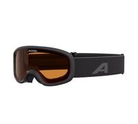 ALPINA PINEY 2.0 - Maschera da sci anti-appannamento, estremamente robusta e infrangibile, protezione UV 100% per bambini, black matt