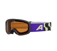 ALPINA PINEY 2.0 - Maschera da sci anti-appannamento, estremamente robusta e infrangibile, protezione UV 100% per bambini, black-lime matt