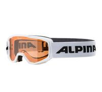 Alpina Piney Kinder-Goggle Maschera da Sci Occhiali Inverno Bianco/Arancione