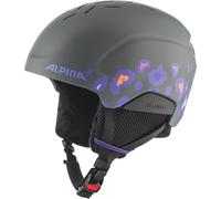 Alpina PIZI - Casco da sci sicuro, infrangibile e personalizzabile, con cuscinetti auricolari rimovibili, per bambini, grigio medio, opaco, 46-51 cm