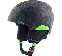 ALPINA PIZI, Casco da Sci Unisex Bambino, Black-Green Camo Matt, 51-55 cm