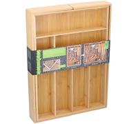 alpina Portaposate estensibile - 46 x 34-56,5 x 6 cm - 6 fino a 8 scomparti - Materiale bambù ecologico