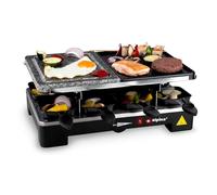 Alpina Raclette - Set di 8 padelle, 8 spatole, 1200-1400 Watt, termostato