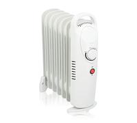 alpina Radiatore a olio 850 W, 7 elementi, termostato meccanico, riscaldamento elettrico a risparmio energetico, regolatore di potenza a basso consumo energetico, compatto e portatile, bianco, normale