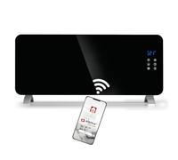 alpina Radiatore elettrico 2000 W - termoconvettore con temperatura regolabile - Funzione timer fino a 24 ore - per ambienti da 10 - 20 m2 - 92 x 24 x 43 cm - Vetro - Nero