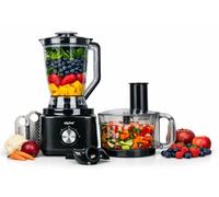 alpina Robot da cucina FP413GS - Blender Smoothie Maker 1.8L - Robot da cucina con lame e dischi per grattugiare - Tritatutto elettrico - 750 W - Nero