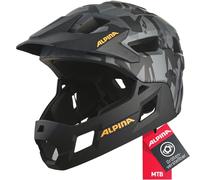 ALPINA Rupi, Casco da Bici Gioventù Unisex, Nero-Mimetico Arancione Opaco, 50-55 cm