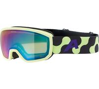 ALPINA SCARABEO JR. Q-LITE - Maschera da sci OTG specchiata per bambini, comfort ottimale grazie al Comfort Frame, protezione UV 100%, lime matt