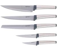 Alpina Set di 5 coltelli, con coltello da pane e coltello da chef, in acciaio inox/polipropilene