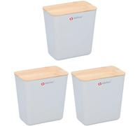 alpina Set di Contenitori per Alimenti 3 Pezzi - Contenitori Ermetici per Alimenti da 1L - 13,5 x 13 x 8 cm - Scatole di Plastica per l'Organizzazione della Cucina - Bianco