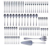 alpina Set Posate 75 Pezzi per 12 Persone - Posate Acciaio Inox - Coltelli Forchette Cucchiai Cucchiaini Caffè Tè Dolce Insalata - Servizio Posate Completo Tavola