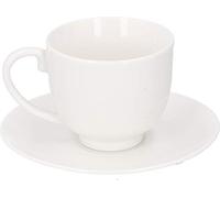 Alpina - Set Tazzine Espresso con Piattini, 75ml, Porcellana, Bianco, 12 Pezzi