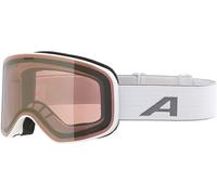 ALPINA Slope Q-Lite - Maschera da sci alla moda per uomo e donna, Anti-Fog, circolazione dell’aria efficace, lente specchiata, white matt