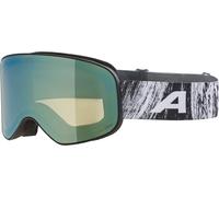 ALPINA Slope Q-Lite - Maschera da sci alla moda per uomo e donna, Anti-Fog, circolazione dell’aria efficace, lente specchiata, black-glacier matt