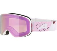 ALPINA Slope Q-Lite - Maschera da sci alla moda per uomo e donna, Anti-Fog, circolazione dell’aria efficace, lente specchiata, white-rose matt