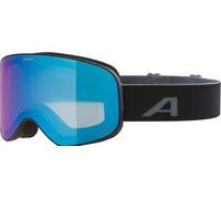 ALPINA Slope Q-Lite - Maschera da sci alla moda per uomo e donna, Anti-Fog, circolazione dell’aria efficace, lente specchiata, black matt