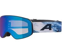 ALPINA Slope Q-Lite - Maschera da sci alla moda per uomo e donna, Anti-Fog, circolazione dell’aria efficace, lente specchiata, black-blue matt