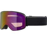 ALPINA SLOPE Q-LITE - Occhiali da sci OTG, a specchio, con protezione UV al 100%, per adulti, nero opaco, taglia unica