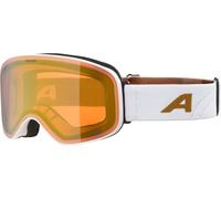 ALPINA Slope Q - Maschera da sci alla moda per uomo e donna, Anti-Fog, circolazione dell’aria efficace, lente specchiata, white-gold matt