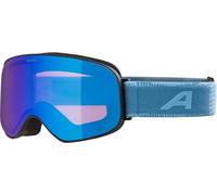 ALPINA Slope Q - Maschera da sci alla moda per uomo e donna, Anti-Fog, circolazione dell’aria efficace, lente specchiata, black-blue matt