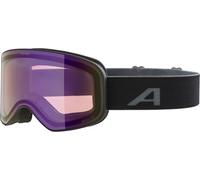 ALPINA Slope Q - Maschera da sci alla moda per uomo e donna, Anti-Fog, circolazione dell’aria efficace, lente specchiata, black matt
