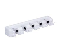 alpina Supporto per Scope a Parete - Porta Attrezzi - Sistema a 5 Aperture Push and Click - 40 x 6 x 8 cm - Sistema di Sospensione per Attrezzi da Giardino - Porta Scope - Grigio