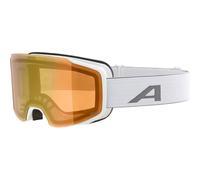 ALPINA TAOS Q-LITE - maschera da sci con lenti specchiate e ad alto contrasto, protezione UV al 100%, per adulti - white matt - M