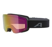 ALPINA TAOS Q-LITE - maschera da sci con lenti specchiate e ad alto contrasto, protezione UV al 100%, per adulti - black matt - M
