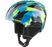 ALPINA Unisex - Bambini, PIZI Casco da sci, neon-blue green gloss, 51-55 cm