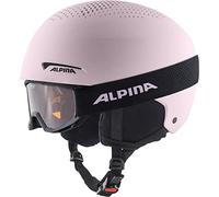 ALPINA Unisex - Bambini, ZUPO SET (+PINEY) Casco da sci, light-rose matt, 51-55 cm