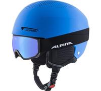 ALPINA Unisex - Bambini, ZUPO SET (+ SCARABEO JR) Casco da sci, blue matt, 51-55 cm