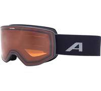 ALPINA Venet - Maschera da sci di alta qualità per uomo e donna, vestibilità ottimale, ideale per chi porta gli occhiali, Anti-Fog, circolazione dell’aria efficace, black matt