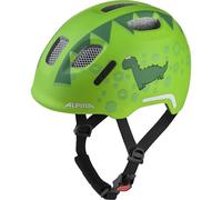 ALPINA XIMO 2 Flash - Casco da bici leggero e sicuro per bambini con LED integrati - green dino matt - 47-51