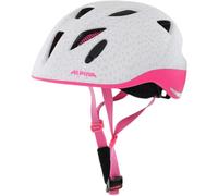 ALPINA XIMO L.E. - Casco da bici leggero, sicuro e resistente agli urti con luce LED opzionale per bambini - white pink dots matt - 49-54