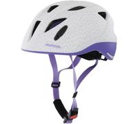 ALPINA XIMO L.E. - Casco da bici leggero, sicuro e resistente agli urti con luce LED opzionale per bambini - white purple dots matt - 47-51