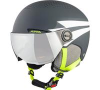 ALPINA ZUPO Visor, Casco da Sci Unisex-Youth, Charcoal-Neon Matt, 54-58