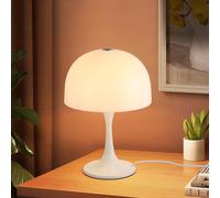 Alpinaluz MEDUSA Lampada da tavolo moderna con 3 luci G9, paralume in acrilico ad alta trasmissione e base metallica bianca con curva elegante per camera da letto, scrivania o comodino