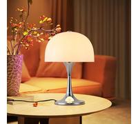 Alpinaluz MEDUSA - Lampada Nordica moderna - 3 luci G9, base metallica cromata a specchio, paralume in acrilico bianco, design elegante per camera da letto, scrivania o comodino