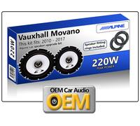 Alpine Altoparlanti Auto Con Adattatore Attacchi Compatibile per Opel Movano Ant