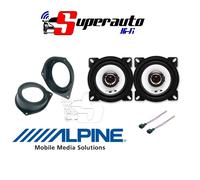 Kit 2 Casse Coassiali 1025 1025s Per Fiat Panda dal 2012 terza serie Qualità Con Adattatori e Supporti Predisposizione Posteriore Coassiali Connettori Alpine