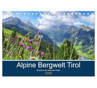 Alpine Bergwelt Tirol - Illustriert in den schönsten Farben (Tischkalender 2026 DIN A5 quer), CALVENDO Monatskalender: Tiroler Städte und Landschaften in Öl