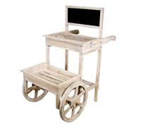 Alpine Carrello Pianta e Espositore in Legno con Lavagna, Multicolore, 70 cm di Altezza