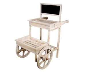 Alpine Carrello Pianta e Espositore in Legno con Lavagna, Multicolore, 70 cm di Altezza