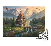 Alpine Castle Puzzles per Elderly 1000 Pezzi Riciclabile Fantastico Artee Fantastica Jigsaw Puzzles Puzzle Gioco Accessori Impossibile Difficile Stimolante Activity 52x38cm/1000 Pezzi